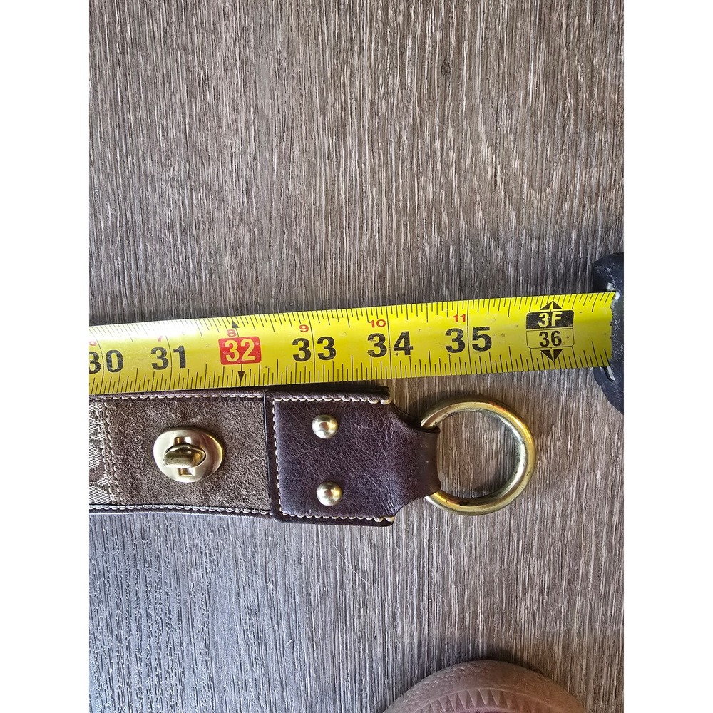 Coach Signature Jacquard Leather Belt Strap‎ Silver Buckle Women - Picture 5 of 5